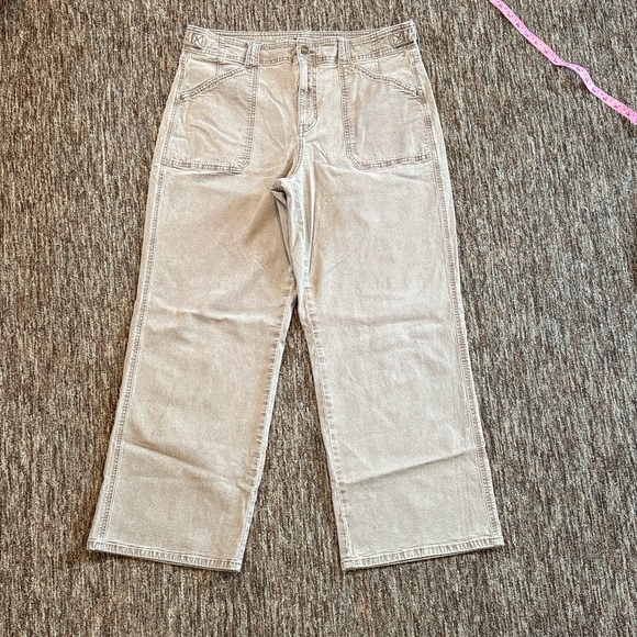 American Eagle Women’s High Waisted Stovepipe Pants Faded Brown Size 14 - Picture 1 of 6